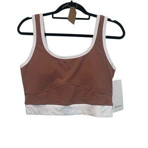 lululemon athletica Mauve Pink and White Scoop Neck Tank